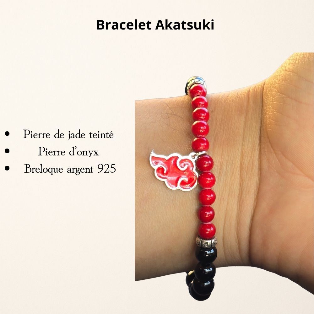 bracelet en argent jade/onyx akatsukilegacy